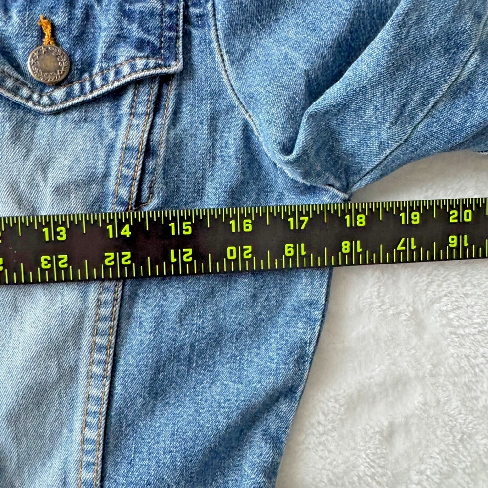 Periscope‎ Jean Jacket Women Size Small Blue Denim Fitted Waist - Picture 16 of 16